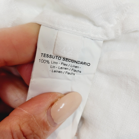 120% lino white printed blouse - Picture 6 of 7